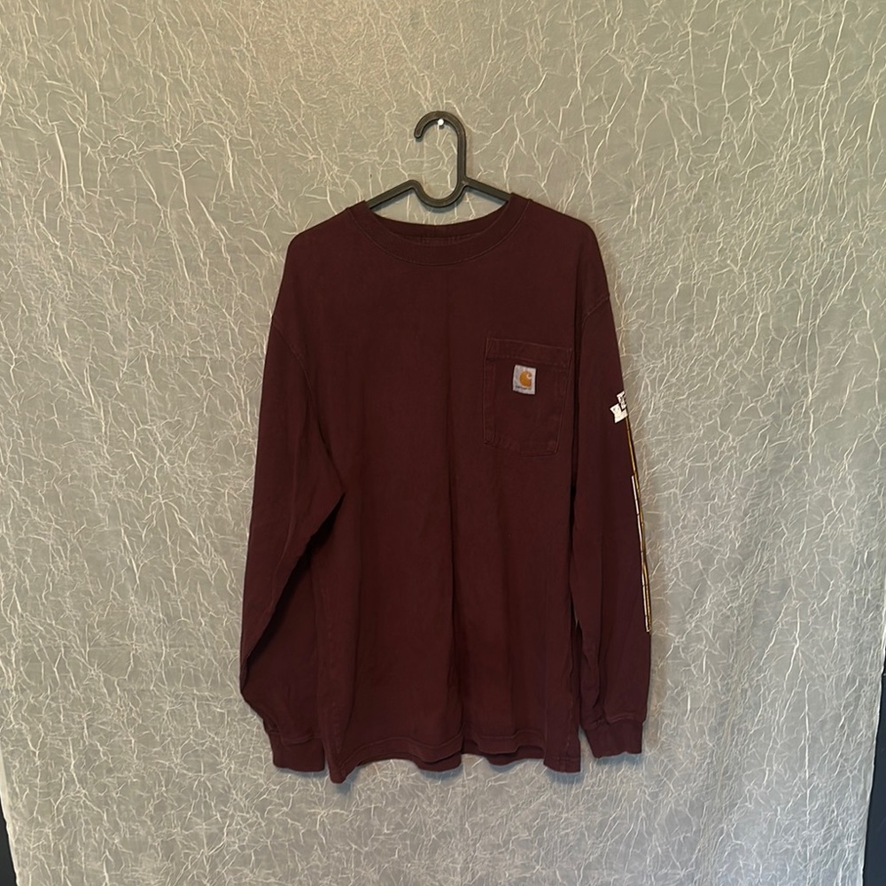 Carhartt Men's Maroon Long Sleeve Shirt